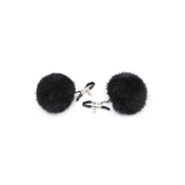 Pinces à seins avec pompoms noires 
